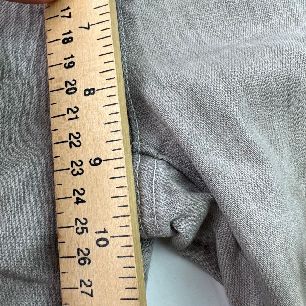 Eileen Fisher Organic Cotton Jeans Size 8 Stretch Straight Leg Washed Light Gray - Picture 9 of 11